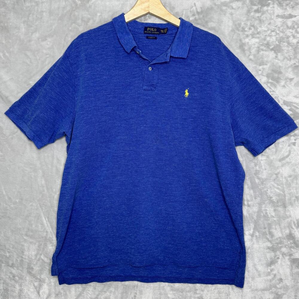 Polo Ralph Lauren Polo Shirt Mens 2XL Blue Classic Fit Embroidered Pony Cotton